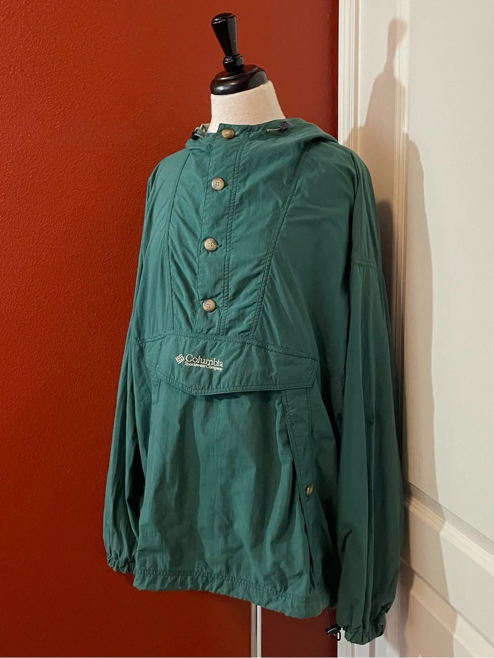Columbia Men’s Vintage 90’s Green Button Front Gorpcore Hiking Anorak Jacket
